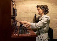 wax figure of telephone operator