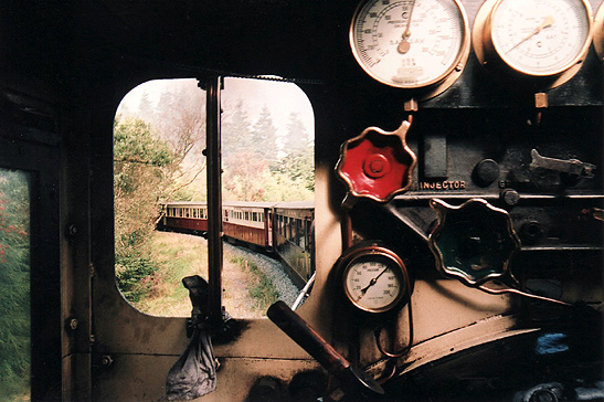 view from the engineer's cab, Ffestiniog Railway