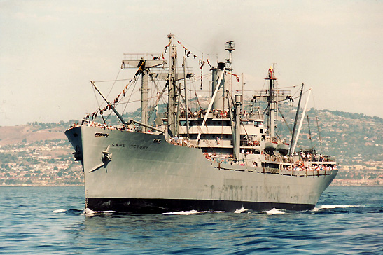 SS Lane Victory sailing out of San Pedro harbor