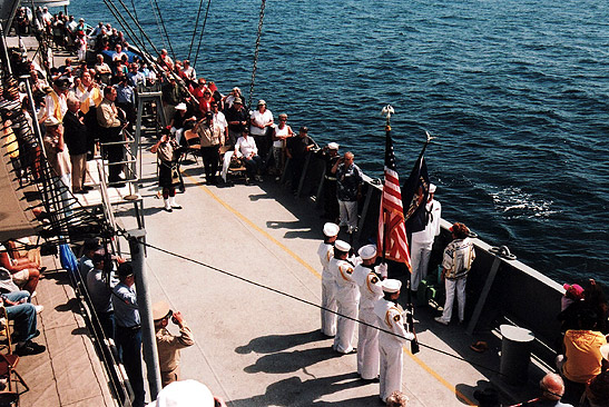 memorial service for fallen sailors on the Lane