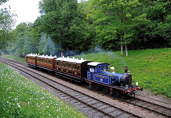classic steam train on the Bluebell Railway