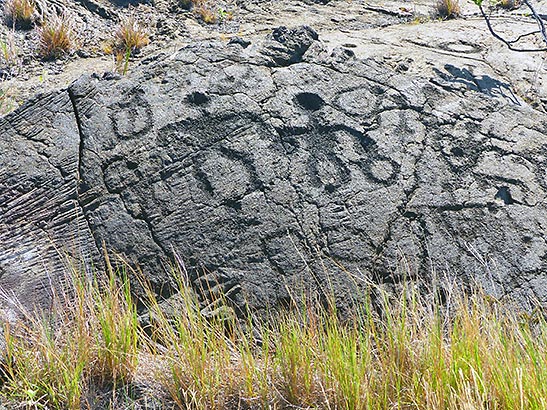 petroglyphs at the Hawai?i Volcanoes National Park