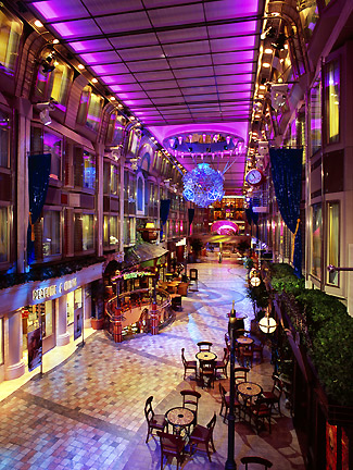 the Royal Promenade at Royal Caribbean's Mariner of the Seas