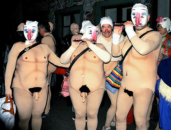 cross-dressing/poking fun at gender roles at a Basel carnival