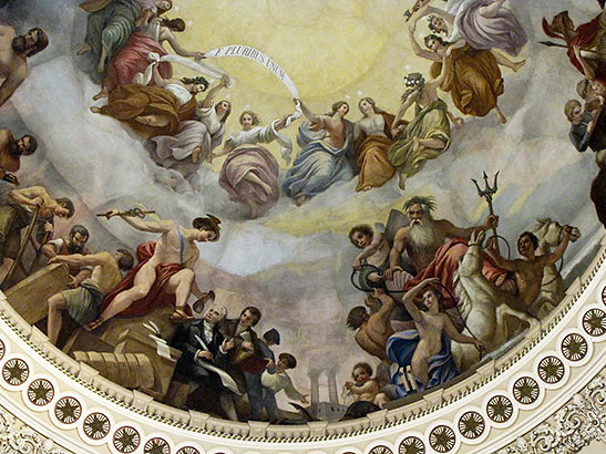 'The Apotheosis of Washington' by Contantino Brumidi at the Capitol Dome