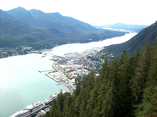 aerial view of Juneau, Alaska
