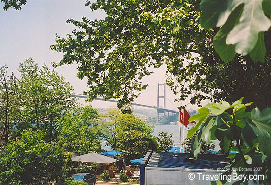 view of the bridge linking Asia and Europe over the Bosporus