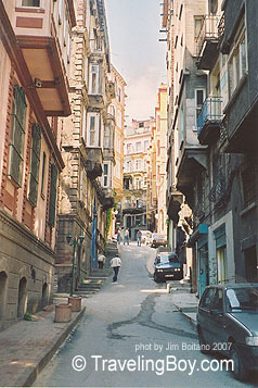 the writer walking the streets of Istanbul