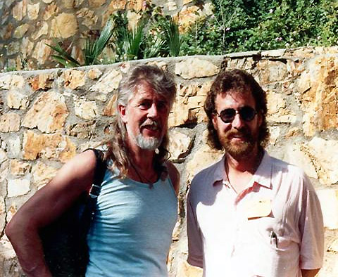 John Mayall and the writer in Hollywood, 1988