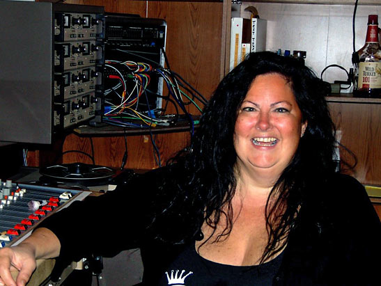 Laura Jane Willcock as associate producer in the studio