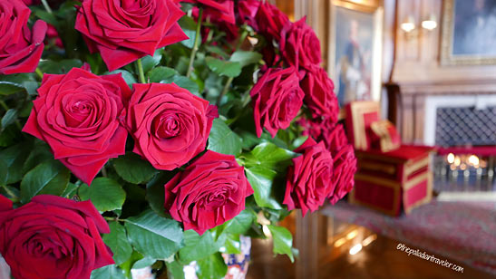 a boquet of roses at Ashford Castle