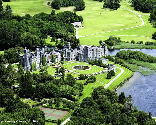 aerial view of Ashford Castle