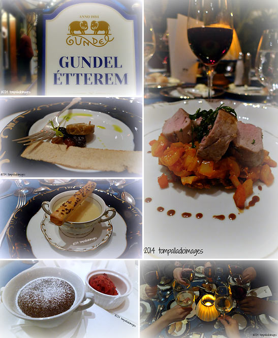 food and drinks at the Gundel Restaurant