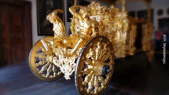 gilded golden carriage used only once in 1637 by Ferdinand III von Habsburg