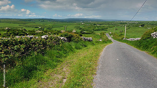 the road down Corkscrew Hill