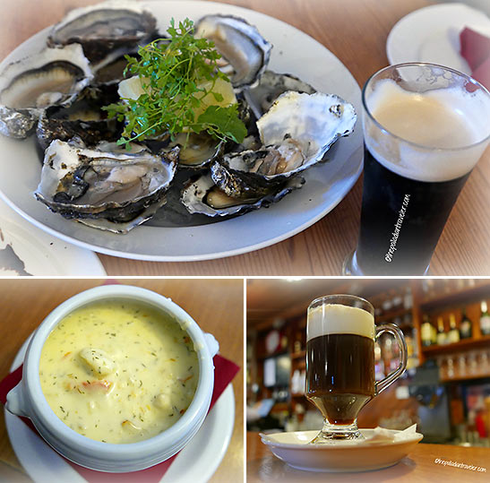 oysters, chowder and Irish coffee at Monk's
