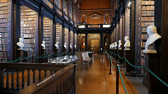 marble busts adorn the Long Room