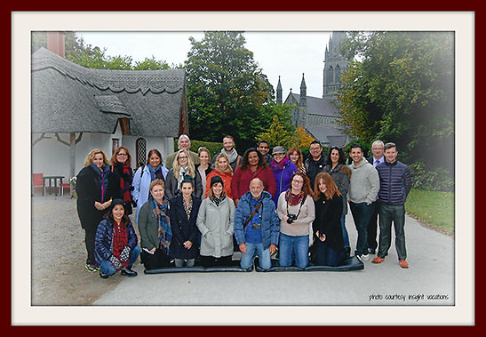 travel writers and photographers in front of St. Mary's Cathedral