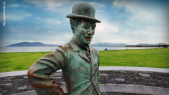 statue of Charlie Chaplain at Waterville