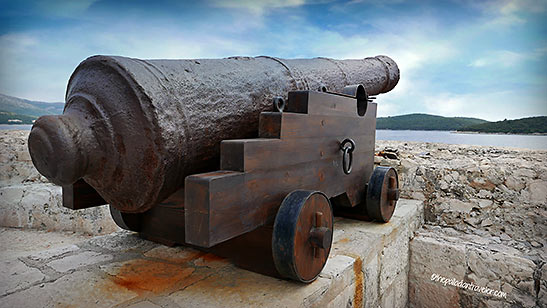medieval cannon on the island of Korcula