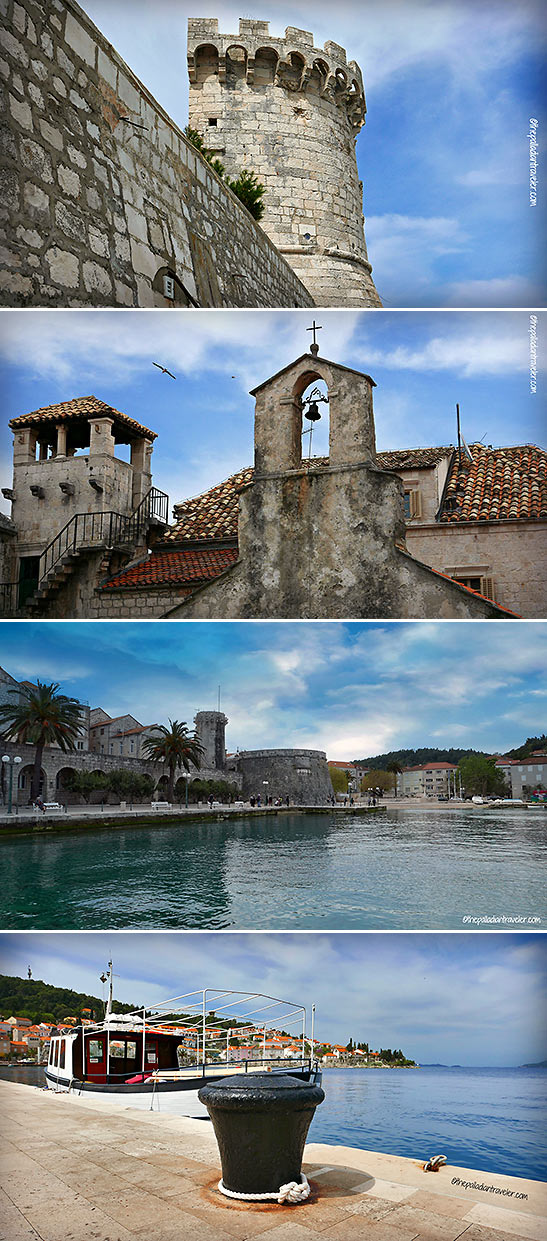 medieval strcutures and the pier at Korcula