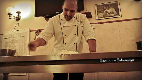 executive chef Lorenzo Polegri at work in his kitchen
