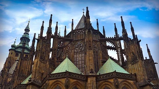 tall spires of the St. Vitus Cathedral