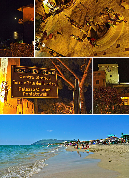 night images and beach in San Felice Circeo
