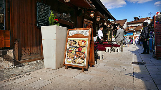 one of the flagstone alleyways at the Bascarsija bazaar