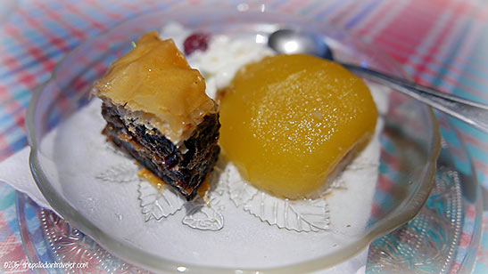 baklava and tufahija dessert at Nanina Kuhinja