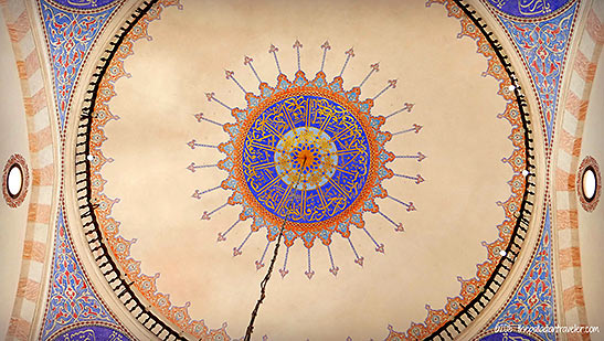 ornamented ceiling of the Gazi Husrev-beg mosque