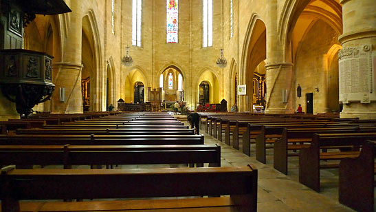 interior of Sarlat's Cathedral of Saint Sacerdos