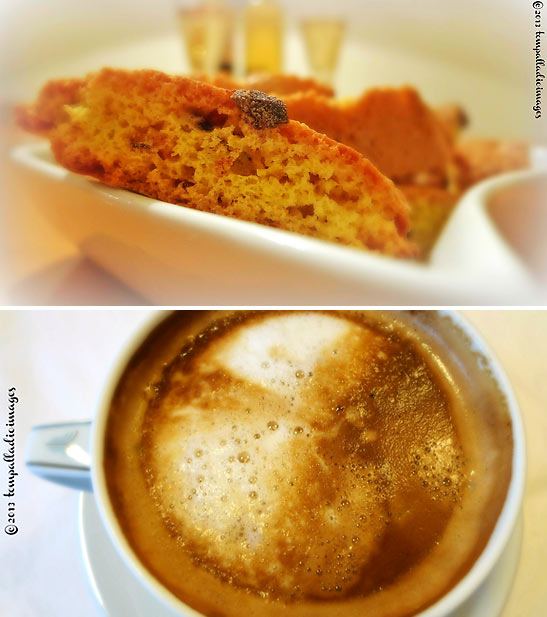 biscotti and strong espresso at the Ristorante L'Astronave