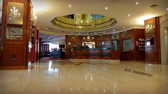 lobby and reception of the Art Nouveau Palace Hotel