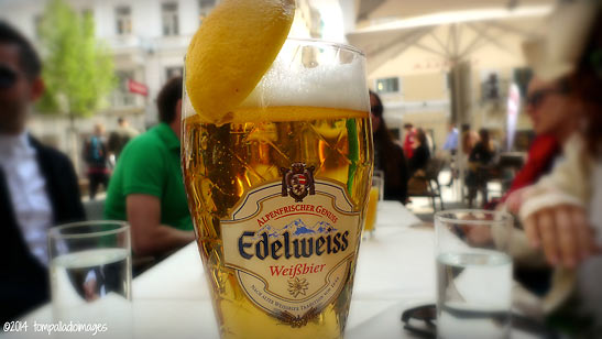 Edelweiss beer at the Karntner Strabe