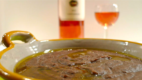 Lazy Person's Blazing Saddle Bean Soup paired with Costadolio Rosato IGT