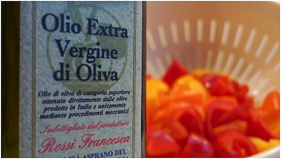 bottle of virgin olive oil