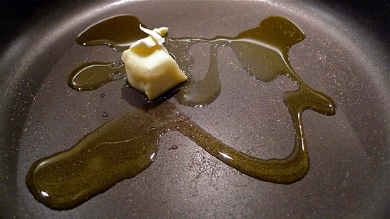 olive oil and butter in a skillet