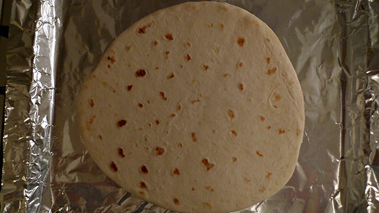 piadina flatbread on a foil