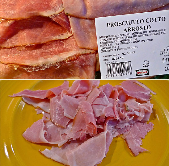 prosciutto cotto-arrosto ham cut into bite-size pieces