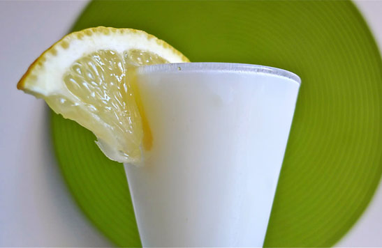 a Sgroppino with lemon garnishing