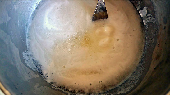 mix given one final whisk to re-froth