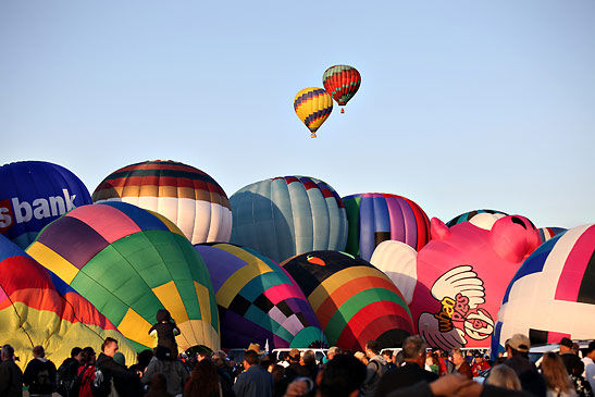 hot air balloons at the Albuquerque International Balloon Fiesta