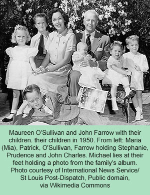 John Farrow, Maureen O'Sullivan and their children