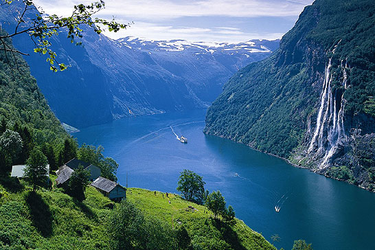 Geirangerfjord with the Seven Sisters waterfalls