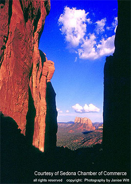 Sedona red rocks and blue sky