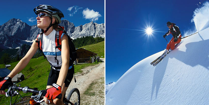 biking and skiing in Austria