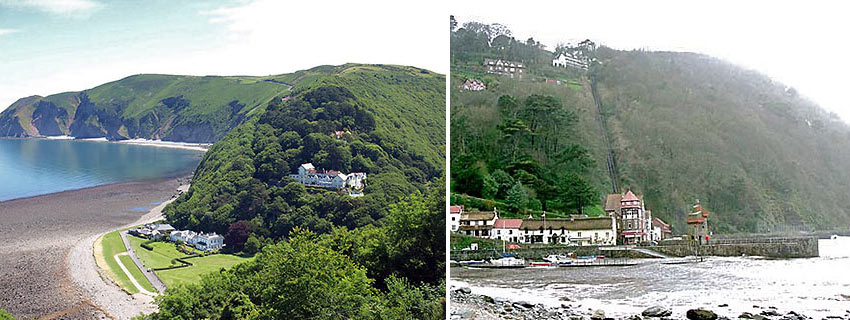 Lynmouth Bay and the railway