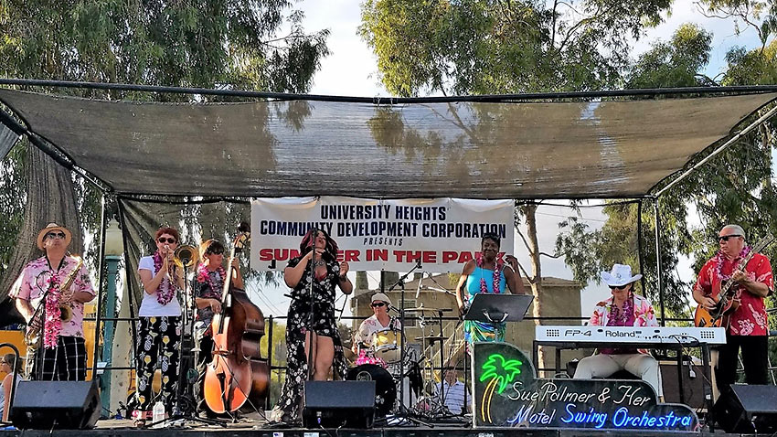 Sue Palmer Orchestra performing at a San Diego park