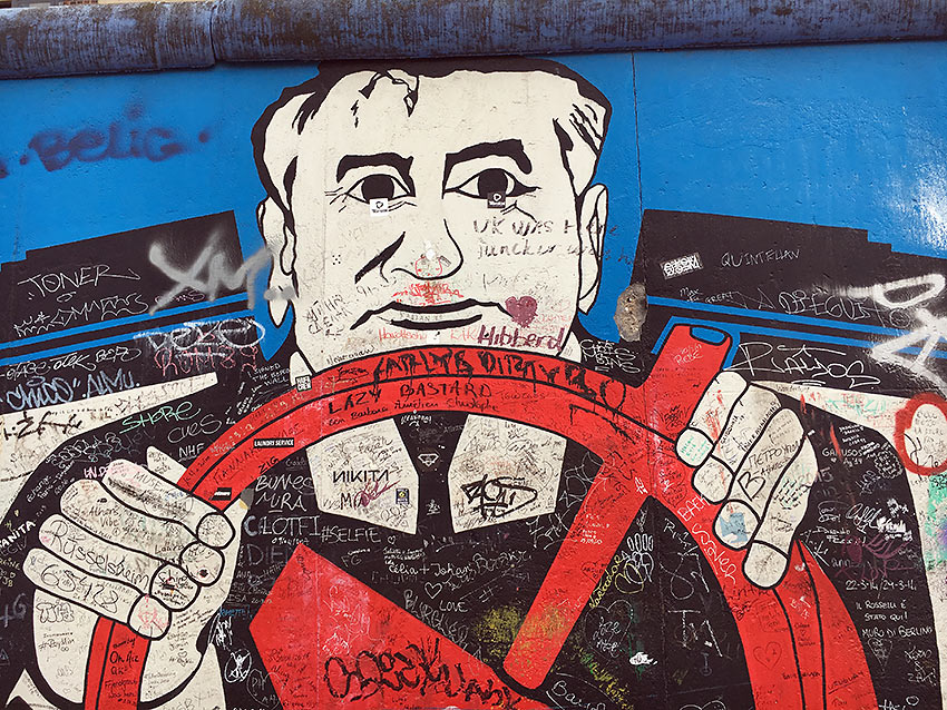 political art show at the East Side Gallery, Berlin